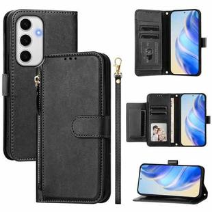 For Samsung Galaxy S24 FE 5G Multi-Card Slots Zipper Wallet Leather Phone Case(Black)