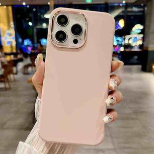 For iPhone 16 Pro Metal Liquid Silicone Skin Feel Phone Case(Pink)