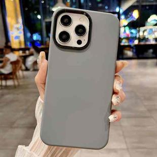 For iPhone 15 Pro Metal Liquid Silicone Skin Feel Phone Case(Grey)