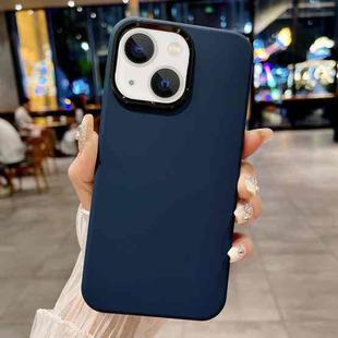 For iPhone 15 Metal Liquid Silicone Skin Feel Phone Case(Dark Blue)