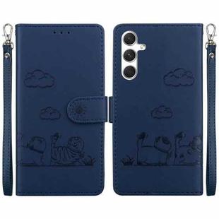 For Samsung Galaxy S24+ 5G Cute Cats RFID Leather Phone Case(Blue)
