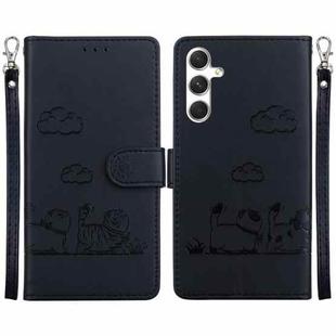 For Samsung Galaxy S24+ 5G Cute Cats RFID Leather Phone Case(Black)