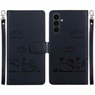 For Samsung Galaxy S25 FE 5G Cute Cats RFID Leather Phone Case(Black)