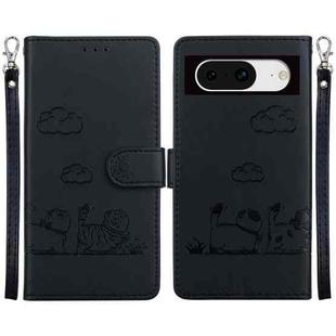 For Google Pixel 8 Cute Cats RFID Leather Phone Case(Black)