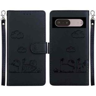 For Google Pixel 7 Pro Cute Cats RFID Leather Phone Case(Black)