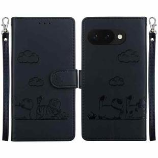 For Google Pixel 9a Cute Cats RFID Leather Phone Case(Black)