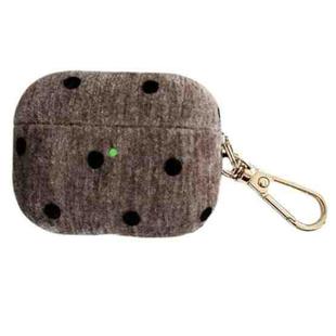 For AirPods Pro 2 Velvet Cloth + PC Headset Shockproof Case(Brown)