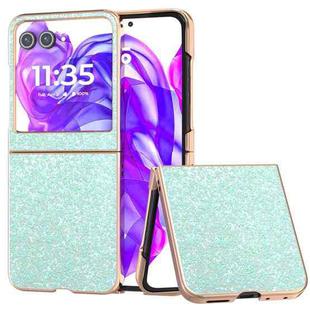 For Motorola Razr 50 Electroplating Frame Colorful Glitter Phone Case(Light Green)