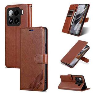 For Xiaomi 15 AZNS Sheepskin Texture Flip Leather Phone Case(Brown)