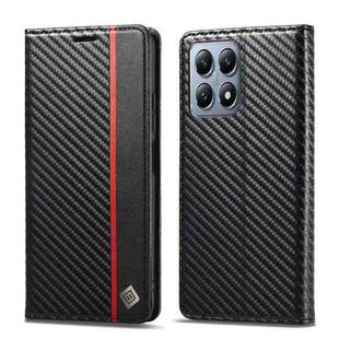 For Xiaomi 14T LC.IMEEKE Carbon Fiber Texture Flip Leather Phone Case(Vertical Black)