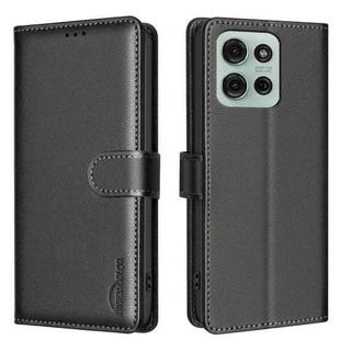 For Motorola Moto G75 5G Litchi Texture RFID Anti-theft Leather Phone Case(Black)