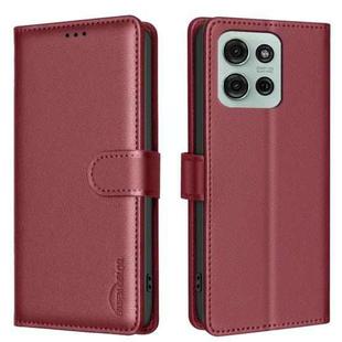 For Motorola Moto G75 5G Litchi Texture RFID Anti-theft Leather Phone Case(Red)