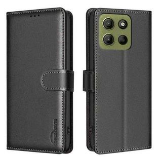 For Motorola Moto G15 Litchi Texture RFID Anti-theft Leather Phone Case(Black)