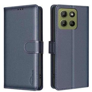 For Motorola Moto G15 Litchi Texture RFID Anti-theft Leather Phone Case(Blue)