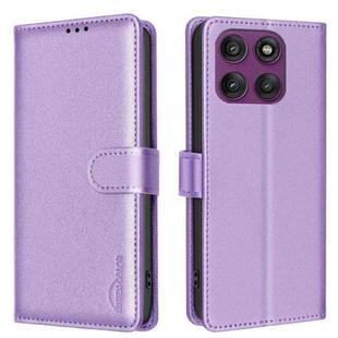 For Motorola Edge 60 Pro Litchi Texture RFID Anti-theft Leather Phone Case(Purple)