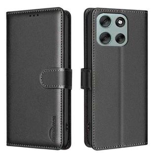 For Motorola Moto G56 5G Litchi Texture RFID Anti-theft Leather Phone Case(Black)