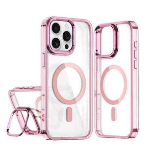 For iPhone 16 Pro Max Acrylic Camera Holder MagSafe Magnetic Phone Case(Pink)