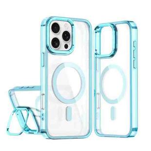 For iPhone 16 Pro Max Acrylic Camera Holder MagSafe Magnetic Phone Case(Blue)