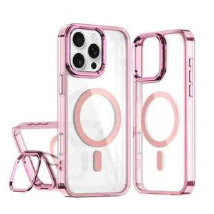 For iPhone 16 Pro Acrylic Camera Holder MagSafe Magnetic Phone Case(Pink)