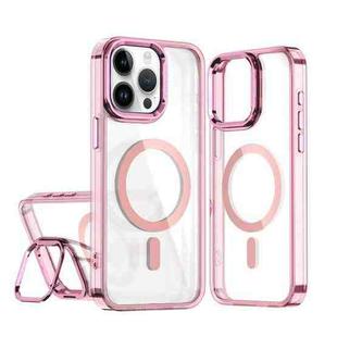 For iPhone 14 Pro Acrylic Camera Holder MagSafe Magnetic Phone Case(Pink)