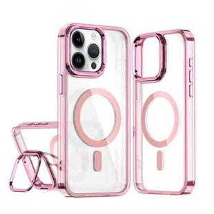 For iPhone 14 Pro Max Acrylic Camera Holder MagSafe Magnetic Phone Case(Pink)