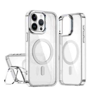 For iPhone 14 Pro Max Acrylic Camera Holder MagSafe Magnetic Phone Case(White)