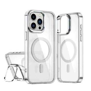 For iPhone 13 Pro Max Acrylic Camera Holder MagSafe Magnetic Phone Case(White)