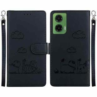 For Motorola Moto G35 Cute Cats RFID Leather Phone Case(Black)