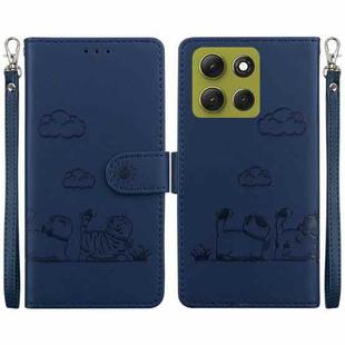 For Motorola Moto G86 5G Cute Cats RFID Leather Phone Case(Blue)