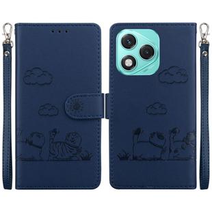 For Honor 400 Lite Cute Cats RFID Leather Phone Case(Blue)