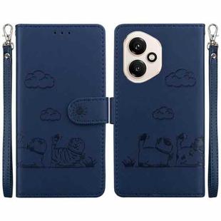 For Honor 400 Global 156.5mm Cute Cats RFID Leather Phone Case(Blue)