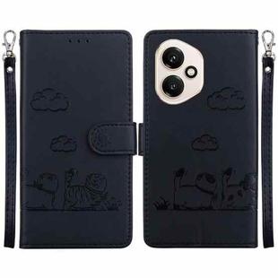 For Honor 400 Global 156.5mm Cute Cats RFID Leather Phone Case(Black)