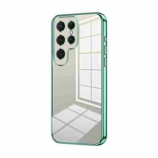 For Samsung Galaxy S25 Ultra 5G Transparent Plating Fine Hole Phone Case(Green)