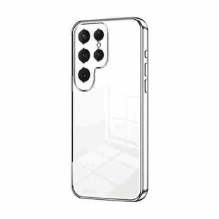 For Samsung Galaxy S25 Ultra 5G Transparent Plating Fine Hole Phone Case(Silver)