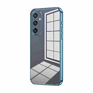 For Samsung Galaxy S25 5G Transparent Plating Fine Hole Phone Case(Blue)