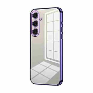 For Samsung Galaxy S25+ 5G Transparent Plating Fine Hole Phone Case(Purple)