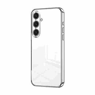 For Samsung Galaxy S25+ 5G Transparent Plating Fine Hole Phone Case(Silver)