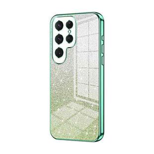 For Samsung Galaxy S25 Ultra 5G Gradient Glitter Powder Electroplated Phone Case(Green)