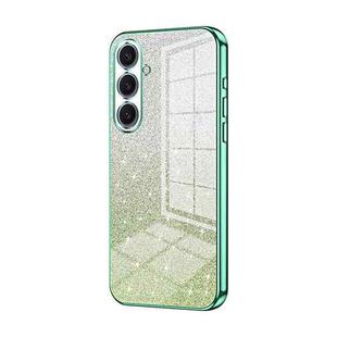 For Samsung Galaxy S25+ 5G Gradient Glitter Powder Electroplated Phone Case(Green)