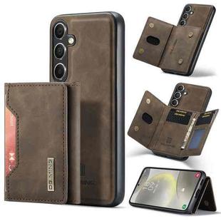 For Samsung Galaxy S24 FE 5G DG.MING M2 Series 3-Fold Multi Card Bag + Magnetic Phone Case(Coffee)