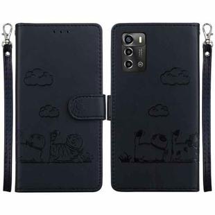 For ZTE Blade A72 / V40 Vita Cute Cats RFID Leather Phone Case(Black)