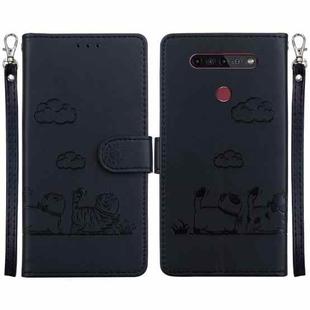 For LG K41S / K51S Cute Cats RFID Leather Phone Case(Black)