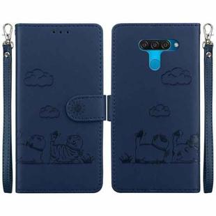 For LG K50 / Q60 Cute Cats RFID Leather Phone Case(Blue)