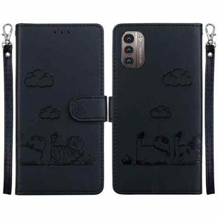 For Nokia G21 / G11 Cute Cats RFID Leather Phone Case(Black)