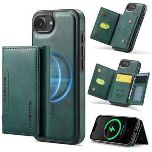 For iPhone 16e DG.MING MAGKING-K2 Series MagSafe RFID Card Bag Detachable Phone Case(Green)
