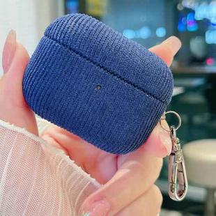 For AirPods Pro Corduroy Cloth Pattern Earphone Protective Case(Royal Blue)