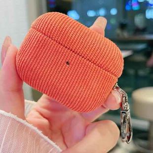 For AirPods Pro 2 Corduroy Cloth Pattern Earphone Protective Case(Orange)