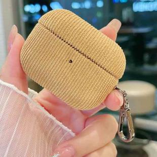 For AirPods Pro 2 Corduroy Cloth Pattern Earphone Protective Case(Khaki)