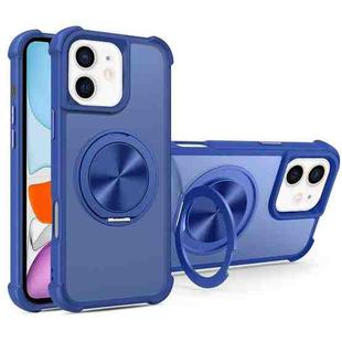 For iPhone 11 CD Texture 360 Degree Rotating Holder MagSafe Phone Case(Blue)