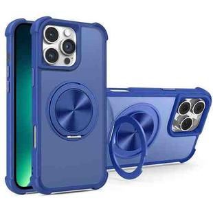 For iPhone 13 Pro Max CD Texture 360 Degree Rotating Holder MagSafe Phone Case(Blue)